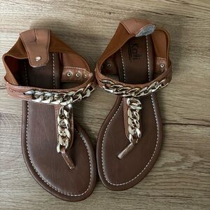 Kali Brown & Gold Sandals